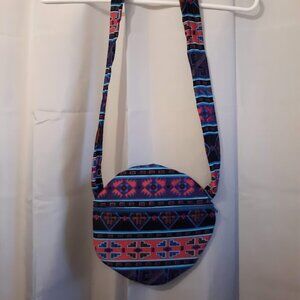 New Southwestern Cowgirl Crossbody Bag Sling Purse Pink Blue Sarape Stripe Aztec